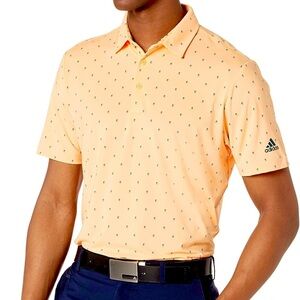 Men’s- Adidas Ultimate 365 orange print golf polo